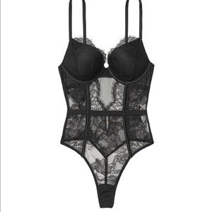 Victorias Secret “Add 2 Cups” Lace Teddy in Black